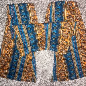 Bear Dance Blue and Orange Paisley Pants